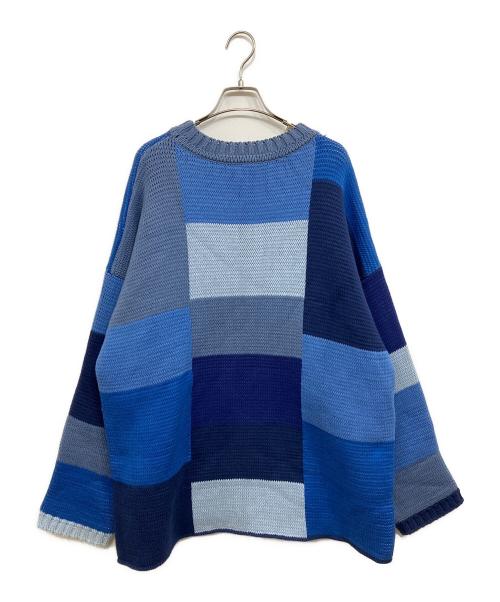jacquemus（ジャックムス）JACQUEMUS (ジャックムス) パッチワークニット ブルー サイズ:Mの古着・服飾アイテム