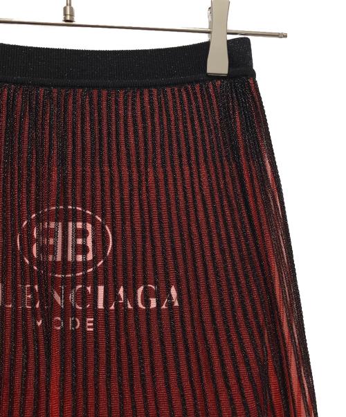 BALENCIAGA（バレンシアガ）BALENCIAGA (バレンシアガ) シアープリーツレイヤードスカート レッド サイズ:34の古着・服飾アイテム