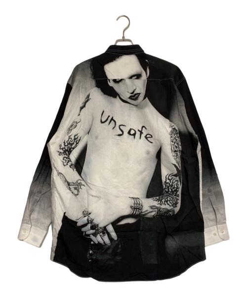 VETEMENTS（ヴェトモン）VETEMENTS (ヴェトモン) Marilyn Manson プリントシャツ グレー サイズ:Mの古着・服飾アイテム