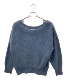 Snidel（スナイデル）の古着「フォックスカシミヤキャミオフショルプルオーバー」｜ネイビー