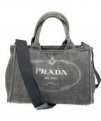 PRADAプラダ）の古着「カナパデニム トートバッグ」｜ブラック