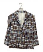 DOUBLE STANDARD CLOTHINGダブルスタンダードクロージング）の古着「パッチワークチェックジャケット」｜ネイビー