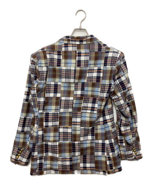DOUBLE STANDARD CLOTHING（ダブルスタンダードクロージング）DOUBLE STANDARD CLOTHING (ダブルスタンダードクロージング) パッチワークチェックジャケット ネイビー サイズ:36の古着・服飾アイテム