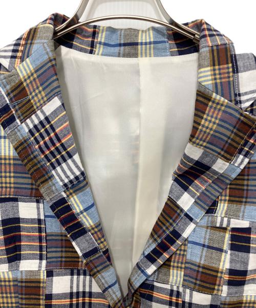 DOUBLE STANDARD CLOTHING（ダブルスタンダードクロージング）DOUBLE STANDARD CLOTHING (ダブルスタンダードクロージング) パッチワークチェックジャケット ネイビー サイズ:36の古着・服飾アイテム