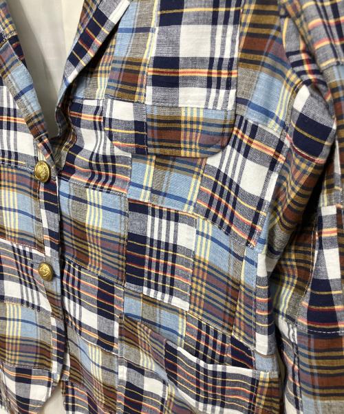 DOUBLE STANDARD CLOTHING（ダブルスタンダードクロージング）DOUBLE STANDARD CLOTHING (ダブルスタンダードクロージング) パッチワークチェックジャケット ネイビー サイズ:36の古着・服飾アイテム