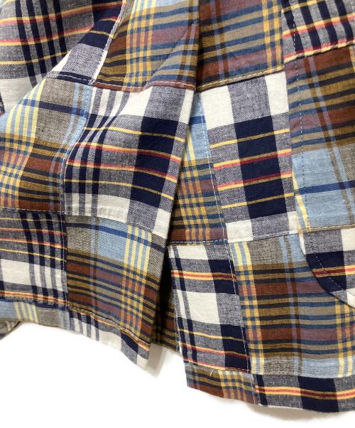 DOUBLE STANDARD CLOTHING（ダブルスタンダードクロージング）DOUBLE STANDARD CLOTHING (ダブルスタンダードクロージング) パッチワークチェックジャケット ネイビー サイズ:36の古着・服飾アイテム