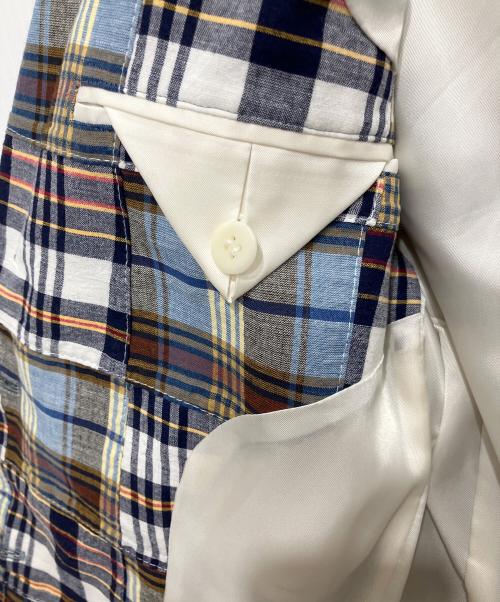 DOUBLE STANDARD CLOTHING（ダブルスタンダードクロージング）DOUBLE STANDARD CLOTHING (ダブルスタンダードクロージング) パッチワークチェックジャケット ネイビー サイズ:36の古着・服飾アイテム