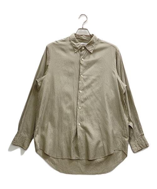 MAATEE&SONS（マーティーアンドサンズ）MAATEE&SONS (マーティーアンドサンズ) CHARLES SILK COTTON STRIPE グリーン×アイボリー サイズ:3の古着・服飾アイテム
