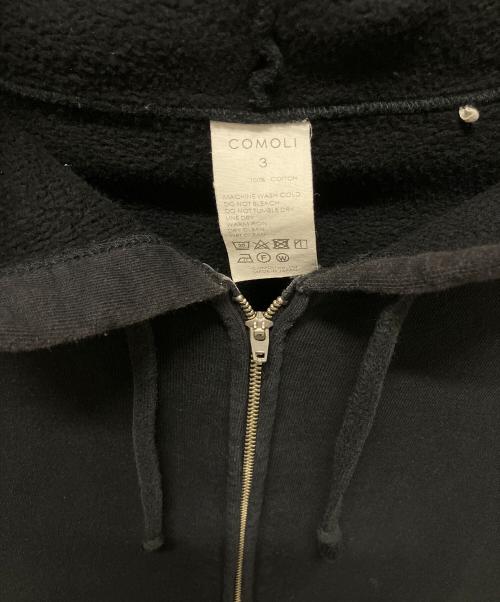 COMOLI（コモリ）COMOLI (コモリ) コットン吊裏毛ジップパーカー ブラック サイズ:3の古着・服飾アイテム