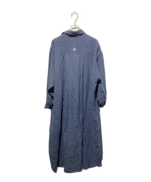 BLUEBIRD BOULEVARD（ブルーバードブルバード）BLUEBIRD BOULEVARD (ブルーバードブルバード) リネンシャツワンピース ネイビー サイズ:Sの古着・服飾アイテム