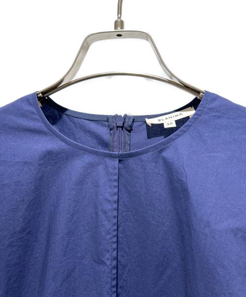 BLAMINK（ブラミンク）BLAMINK (ブラミンク) ランタンスリーブブラウス ネイビー サイズ:36の古着・服飾アイテム