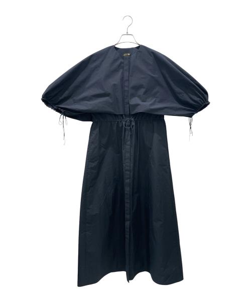 DRAWER（ドゥロワー）DRAWER (ドゥロワー) コットンタイプライター バルーンスリーブワンピース ブラック サイズ:36の古着・服飾アイテム