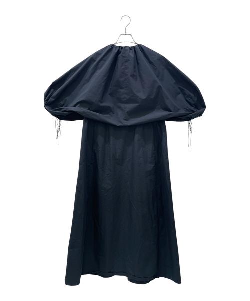 DRAWER（ドゥロワー）DRAWER (ドゥロワー) コットンタイプライター バルーンスリーブワンピース ブラック サイズ:36の古着・服飾アイテム