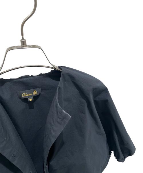DRAWER（ドゥロワー）DRAWER (ドゥロワー) コットンタイプライター バルーンスリーブワンピース ブラック サイズ:36の古着・服飾アイテム