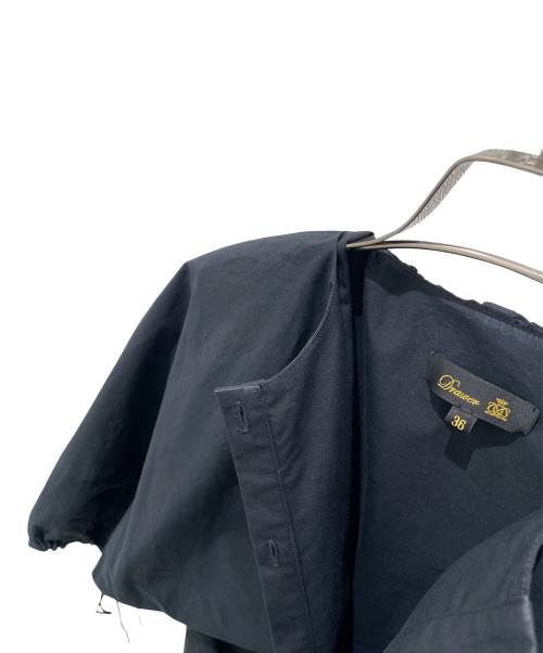DRAWER（ドゥロワー）DRAWER (ドゥロワー) コットンタイプライター バルーンスリーブワンピース ブラック サイズ:36の古着・服飾アイテム