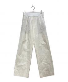 MUSE de Deuxieme Classe（ミューズ ドゥーズィエム クラス）の古着「stretch twill2 タックパンツ/ストレッチツイル2」｜アイボリー
