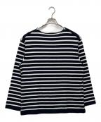 Yonetomiヨネトミ）の古着「WAVE COTTON BASQUE KNIT PULLOVER」｜ネイビー