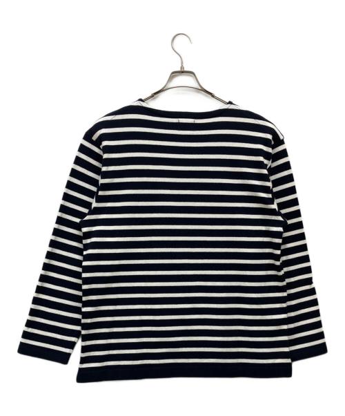 Yonetomi（ヨネトミ）Yonetomi (ヨネトミ) WAVE COTTON BASQUE KNIT PULLOVER ネイビー サイズ:3の古着・服飾アイテム