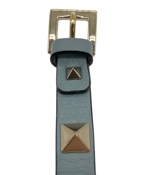 VALENTINO（ヴァレンティノ）VALENTINO (ヴァレンティノ) ロックスタッズレザーブレスレット ブルーの古着・服飾アイテム
