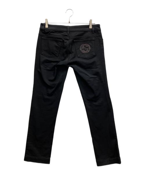 GUCCI（グッチ）GUCCI (グッチ) インターロッキングスタッズスキニーパンツ ブラック サイズ:42の古着・服飾アイテム