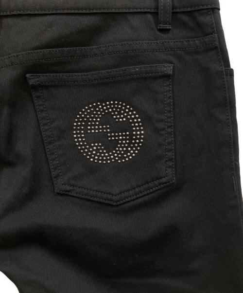 GUCCI（グッチ）GUCCI (グッチ) インターロッキングスタッズスキニーパンツ ブラック サイズ:42の古着・服飾アイテム