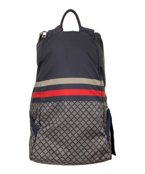 GUCCI（グッチ）GUCCI (グッチ) バックパック ネイビー×グレーの古着・服飾アイテム