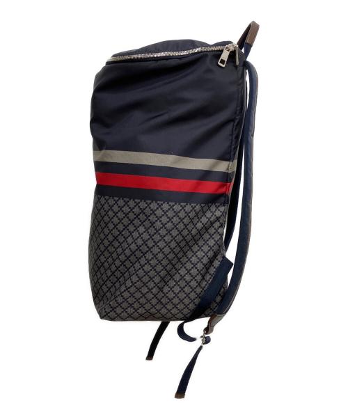 GUCCI（グッチ）GUCCI (グッチ) バックパック ネイビー×グレーの古着・服飾アイテム