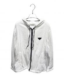 PRADA（プラダ）の古着「Cotton Terry パイルジップパーカー」｜ホワイト