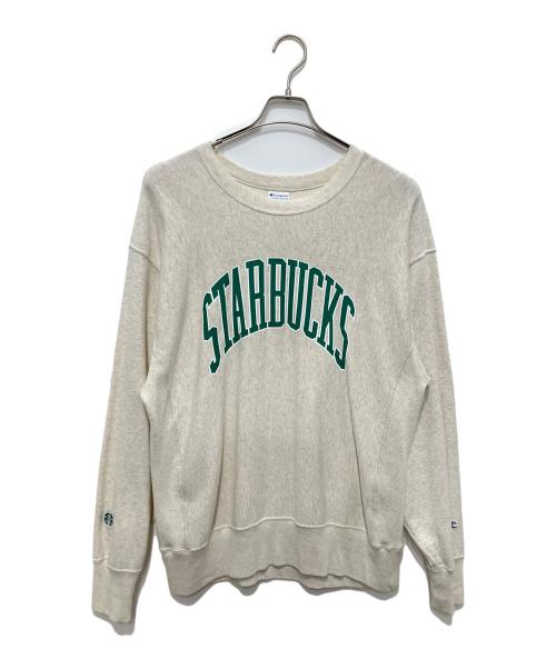 Champion（チャンピオン）Champion (チャンピオン) STARBUCKS (スターバックス) BEAMS (ビームス) リバースウィーブスウェット グレー サイズ:Lの古着・服飾アイテム