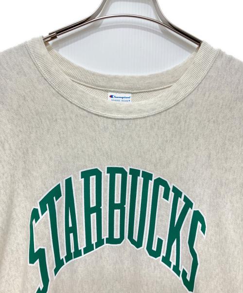 Champion（チャンピオン）Champion (チャンピオン) STARBUCKS (スターバックス) BEAMS (ビームス) リバースウィーブスウェット グレー サイズ:Lの古着・服飾アイテム