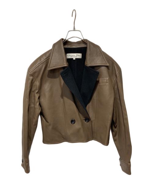 Christian Dior PRET-A-PORTER（クリスチャンディオールプレタポルテ）Christian Dior PRET-A-PORTER (クリスチャンディオールプレタポルテ) フェイクレザージャケット ブラウン サイズ:Mの古着・服飾アイテム