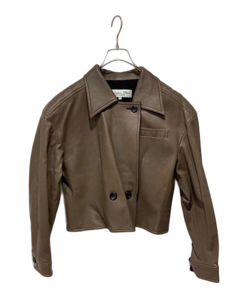 Christian Dior PRET-A-PORTER（クリスチャンディオールプレタポルテ）Christian Dior PRET-A-PORTER (クリスチャンディオールプレタポルテ) フェイクレザージャケット ブラウン サイズ:Mの古着・服飾アイテム