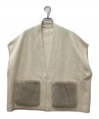 BALLSEYボールジィ）の古着「ウールポリエステルミラノリブ ショートスリーブカーディガン」｜ホワイト