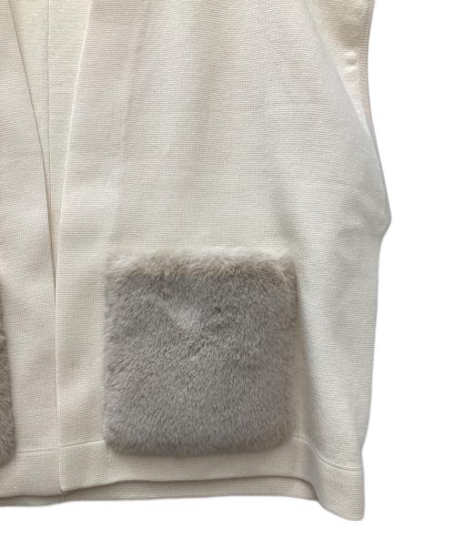 BALLSEY（ボールジィ）BALLSEY (ボールジィ) ウールポリエステルミラノリブ ショートスリーブカーディガン ホワイト サイズ:Sの古着・服飾アイテム