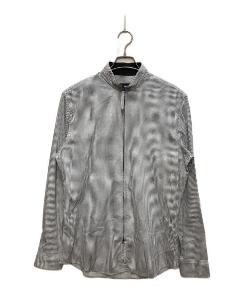 GIORGIO ARMANI（ジョルジョアルマーニ）GIORGIO ARMANI (ジョルジョアルマーニ) ジップアップシャツ ネイビー サイズ:40の古着・服飾アイテム