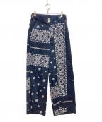 sacaiサカイ）の古着「PAISLEY SLIT WIDE PANTS」｜ネイビー