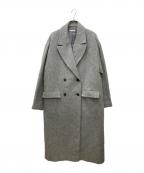 ESTNATIONエストネーション）の古着「ベビーアルパカピークドラペルチェスターコート」｜グレー