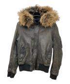 SHELLACシェラック）の古着「N-2B ラムレザージャケット」｜ブラウン