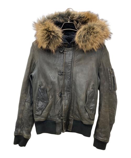 SHELLAC（シェラック）SHELLAC (シェラック) N-2B ラムレザージャケット ブラウン サイズ:46の古着・服飾アイテム