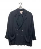Acne studiosアクネ ストゥディオズ）の古着「Satin Double-breasted Jacket」｜ブラック