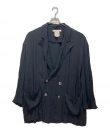 Acne studios（アクネ ストゥディオズ）の古着「Satin Double-breasted Jacket」｜ブラック