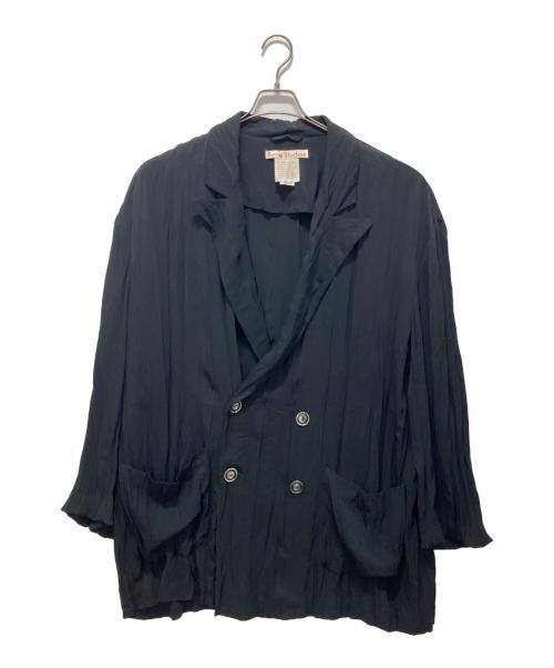 Acne studios（アクネ ストゥディオズ）ACNE STUDIOS (アクネ ストゥディオズ) Satin Double-breasted Jacket ブラック サイズ:Mの古着・服飾アイテム