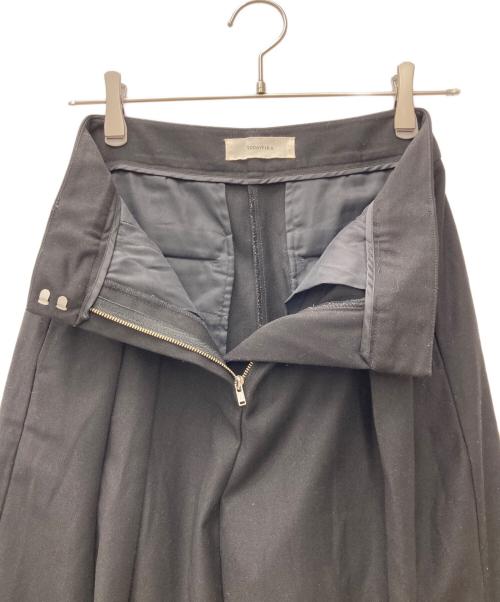 TODAYFUL（トゥデイフル）TODAYFUL (トゥデイフル) Tuck Twill Trousers ブラック サイズ:38の古着・服飾アイテム