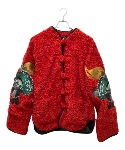 三省六部（サンショウリクブ）三省六部 (サンショウリクブ) ボアチャイナジャケット レッド サイズ:3の古着・服飾アイテム