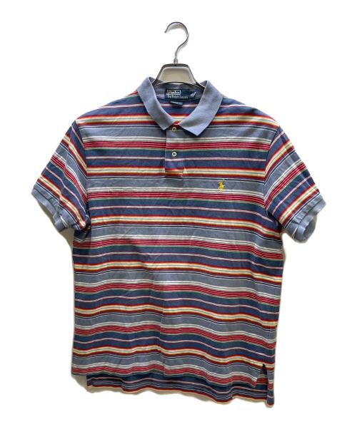 POLO RALPH LAUREN（ポロ・ラルフローレン）POLO RALPH LAUREN (ポロ・ラルフローレン) マルチボーダーポロシャツ ブルー サイズ:ＸＬの古着・服飾アイテム