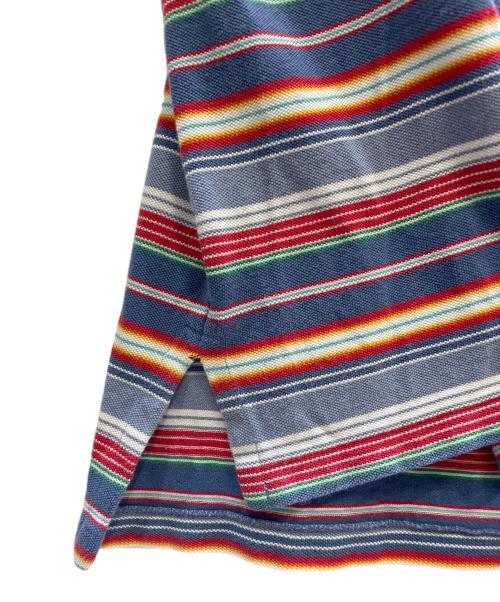 POLO RALPH LAUREN（ポロ・ラルフローレン）POLO RALPH LAUREN (ポロ・ラルフローレン) マルチボーダーポロシャツ ブルー サイズ:ＸＬの古着・服飾アイテム