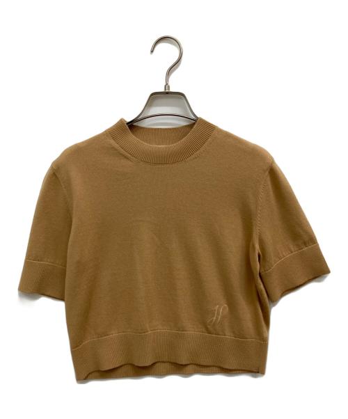 patou（パトゥ）Patou (パトゥ) S/S クロップドニット ベージュ サイズ:Sの古着・服飾アイテム