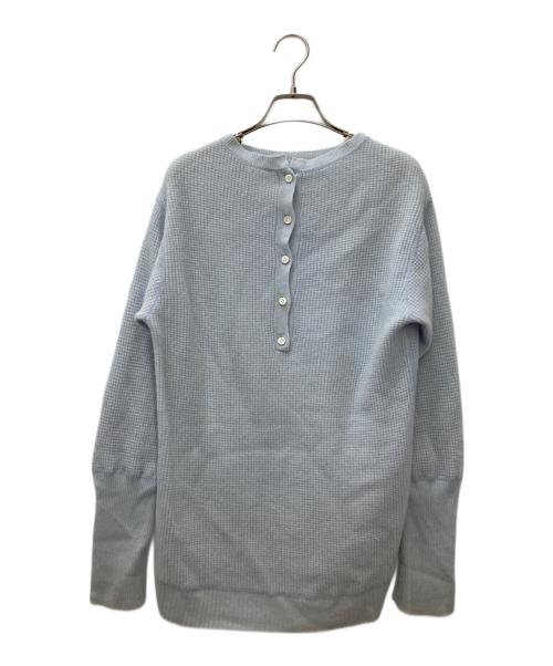 MUSE de Deuxieme Classe（ミューズ ドゥーズィエム クラス）MUSE de Deuxieme Classe (ミューズ ドゥーズィエム クラス) カシミヤワッフルヘンリーネックニット ブルー サイズ:Freeの古着・服飾アイテム