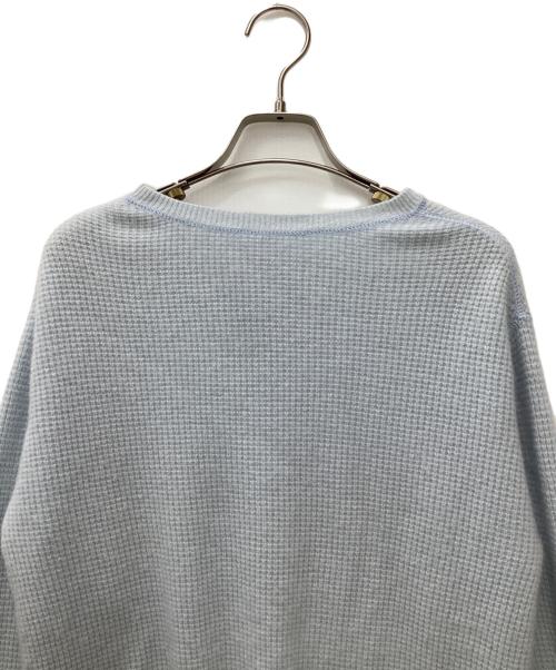 MUSE de Deuxieme Classe（ミューズ ドゥーズィエム クラス）MUSE de Deuxieme Classe (ミューズ ドゥーズィエム クラス) カシミヤワッフルヘンリーネックニット ブルー サイズ:Freeの古着・服飾アイテム