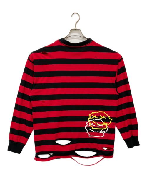 GALFY（ガルフィー）GALFY (ガルフィー) ボーダーカットソー レッド サイズ:Lの古着・服飾アイテム